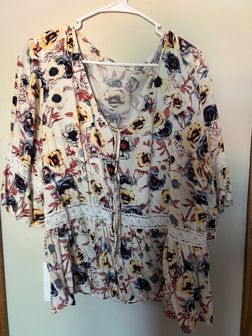 Maurices Floral 3X Peplum Top